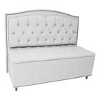 Cabeceira mais Calçadeira Casal King 195cm Para Cama Box Diana Suede Branco - DS Estofados