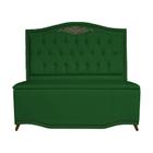 Cabeceira mais Calçadeira Casal King 195cm Para Cama Box Greta Suede Verde - DS Estofados