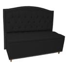 Cabeceira mais Calçadeira Casal Queen 160cm Para Cama Box Diana Suede Preto - DS Estofados