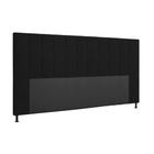 Cabeceira Malibu Para Cama Box King 195 cm Suede Preto - D'Rossi - DROSSI