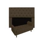 Cabeceira Mirage + Recamier Grécia Com Capitonê King 195 cm Suede Marrom - LM DECOR