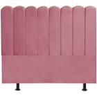 Cabeceira Nuvem Cama Box King 195 cm Alanis Suede Rosa