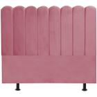 Cabeceira Nuvem Cama Box Queen 160 cm Alanis Suede Rosa