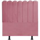 Cabeceira Nuvem Cama Box Solteiro 90 cm Alanis Suede Rosa - Tatite Decor