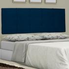 Cabeceira Painel Casal Lia Slim 140 Cm Suede Azul Marinho - MV Estofados