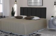 Cabeceira Painel Estofada Cama Solteiro 0,90 Suede Preto