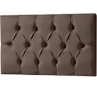 Cabeceira Painel Estofada Paris Suede Marrom Solteiro 90cm para Cama Box