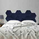 Cabeceira Painel Modulado Colmeia Blogueirinha Estofada 160cm Queen Size Suede Azul Marinho - Ahazzo Móveis