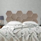 Cabeceira Painel Modulado Colmeia Blogueirinha Estofada 160cm Queen Size Suede Bege - Ahz Móveis