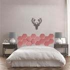 Cabeceira Painel Modulado Colmeia Blogueirinha Estofada 195cm King Size Suede Rose Gold - Ahazzo Móveis