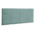 Cabeceira Painel Raissa 120Cm P/ Cama Box Suede Azul Tiffany