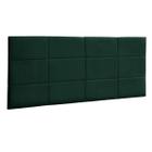 Cabeceira Painel Raissa 138Cm Cama Box Suede Verde Militar