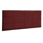 Cabeceira Painel Raissa 193Cm Cama Box King Suede Vermelho