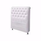 Cabeceira Para Box Solteiro 90cm Livia Suede Branco - DL Decor