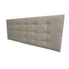 Cabeceira para Cama Box Botone Almofadada Suede Ama Bege Painel Durasi 15 90 x 60 RBL