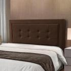 Cabeceira para Cama Box Casal 140 x 112 Cm Ferrara Estofada Suede Marrom - SóSofá