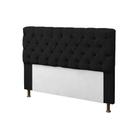 Cabeceira para Cama Box Casal 140cm Mirage c/ Capitonê Suede Preto - LM DECOR