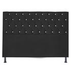 Cabeceira Para Cama Box Estofada Pérola 193 Cm King Size Suede Preto - Maitê Moda Casa