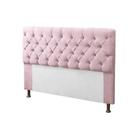 Cabeceira para Cama Box King 195cm Mirage c/ Capitonê Corano Rosa Bebê - Dl Decor - Doce Lar Decorações