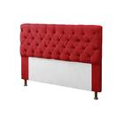 Cabeceira para Cama Box King 195cm Mirage c/ Capitonê Suede Vermelho - LM DECOR