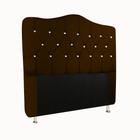 Cabeceira Para Cama Box King Size 1,95 cm com Botão Strass Capitone Estofada Atena - Di Menezes Decor