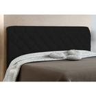 Cabeceira Paris Cama Box Solteiro 90 cm Suede Amassado Preto - JS Móveis