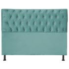 Cabeceira Pérola 140Cm P/ Cama Box Casal Suede Azul Tiffany - Maitê Moda Casa