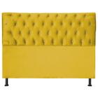 Cabeceira Pérola 160Cm Para Cama Box Queen Suede Amarelo