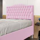 Cabeceira Pollux 195 Decorativa de Cama King Z-021 Sued Rosa Bebê Aradecor