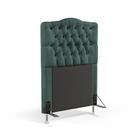 Cabeceira Pollux 90 Decorativa de Cama Solteiro N-032 Veludo Verde Petróleo Aradecor