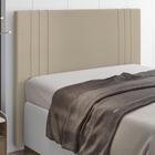 Cabeceira Queen 160cm Ferrara Material Sintético Bege Com Frame Italian Flex