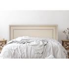 Cabeceira Queen Estofada para Cama Box com Tachas 160x60cm Reta Luxo Dupla Off White/Prata - Flamingo Design