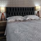 Cabeceira Queen Estofada Vintage Suede Preto 160 x 60 RBL