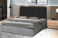 Cabeceira Raissa 138Cm Para Cama Box Casal Suede Preto - Maitê Moda Casa