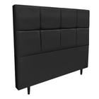 Cabeceira Roma para Cama Box Solteiro 90 cm material sintético Preto - D'Rossi