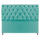 Cabeceira Sofia 140 cm Casal Suede Azul Tiffany - Doce Sonho Móveis