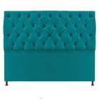 Cabeceira Sofia 140 cm Casal Suede Azul Turquesa - Amarena Móveis