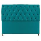 Cabeceira Sofia 140 cm Casal Suede Azul Turquesa - Doce Sonho Móveis