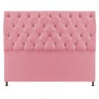 Cabeceira Sofia 195 cm King Size Suede Rosa Bebê - ADJ Decor