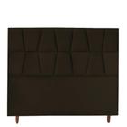 Cabeceira Solteiro 90cm Roma Suede Marrom - D'Classe Decor