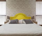 Cabeceira Solteiro Diamond Provence Suede Liso Amarelo 90 X 60