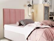 Cabeceira Solteiro Estofada Suspensa para Quarto - 90 CM - Rosa Suede