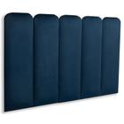 Cabeceira Solteiro Modulada Blu Interiores Arredondada Cama Box 100 cm x 60 cm MDF Veludo