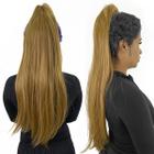 Cabelo Aplique Castanho Liso e Ondulado Grande Rabo De Cavalo Organico