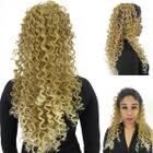 Cabelo Aplique Loiro Cacheado Organico Fibra Tela Grande