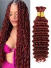 Cabelo humano a granel para trançar Clong Deep Wave Ginger 350