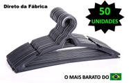 Cabide adulto preto chatinho kit com 50 unidades