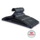 Cabide Preto Adulto Básico - Kit 50 Cabides Preto Camisas Ficone Decor