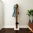 Cabideiro de Chão com 8 Ganchos MDP em 4 Branco/Nogal Tecnomobili