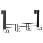 Cabideiro De Porta Com 4 Ganchos Super Resistente - Preto - Metaltru